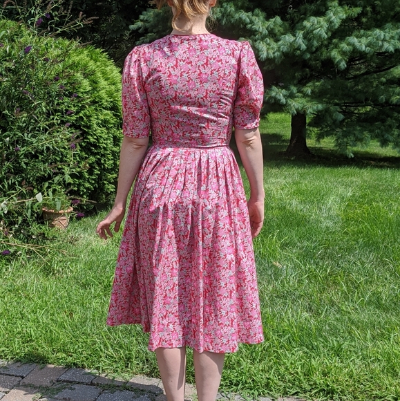 Vintage Laura Ashley pink Floral Dress - Picture 4 of 6